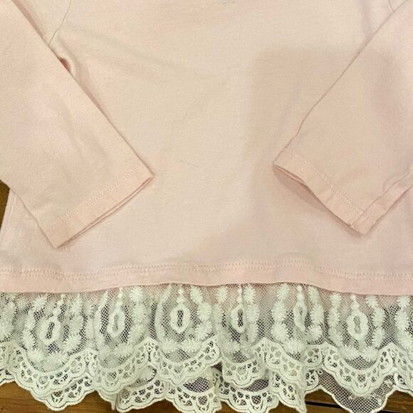Children’s Place Top Pink Long Sleeve Lace Trim  Shirt Infant Size 12-18 Months - Picture 4 of 11